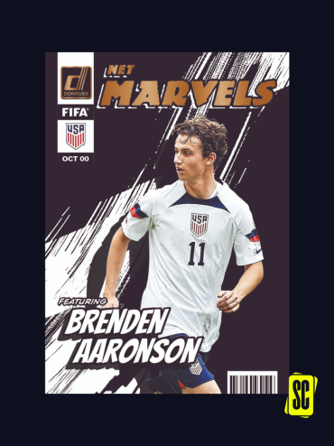 2022-23 PANINI DONRUSS SOCCER TRADING CARD BOX (HOBBY) - Aaronson MARVEL