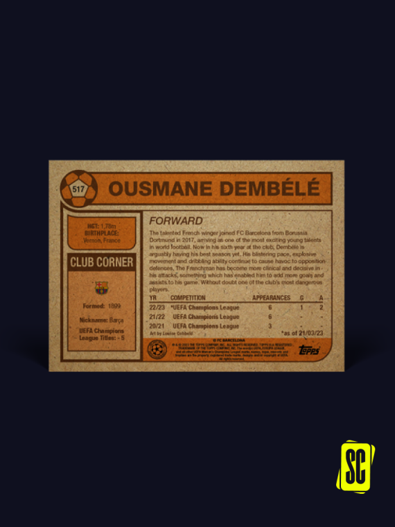 Retro Topps IT - UCC Living Set Carta #517 - Ousmane Dembélé