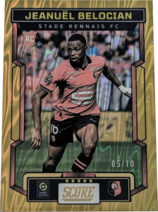 Jeanuël Belocian - Swirl Gold #/10 - Panini Score Ligue 1 2023-24