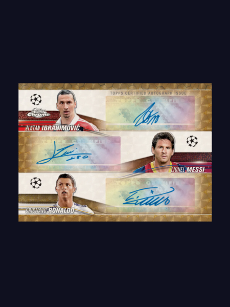 Triple Autograph Ibrahimovic Ronaldo Messi Topps Chrome 23:24