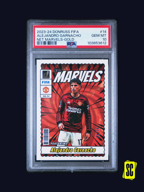 Alejandro Garnacho - Panini Donruss FIFA 2023-24 - Net Marvels Gold 01-10 - PSA 10