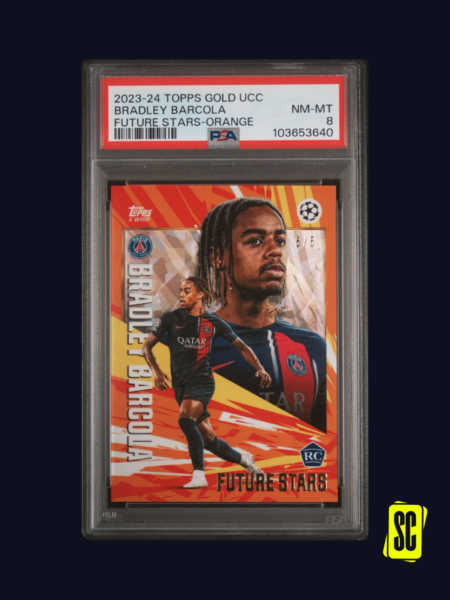 Bradley Barcola - Topps Gold UCC 2023-24 - Future Sars Orange 5-5 - PSA 8