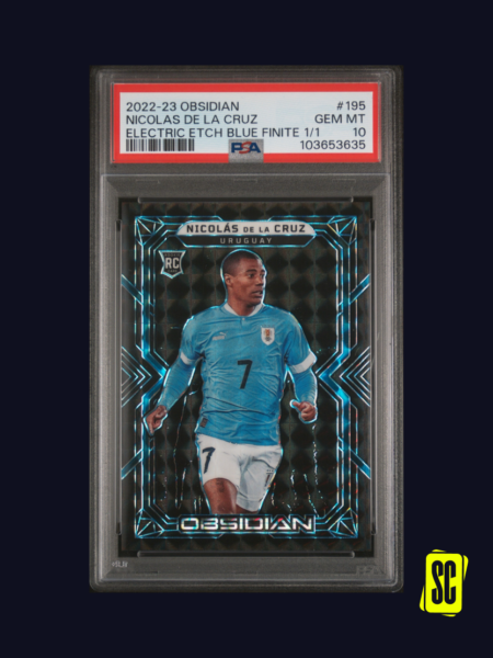 Nicolas De La Cruz - Panini Obsidian Soccer 2022-23 - Electric Etch Blue Finite 1-1 - PSA 10